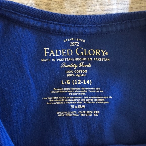 Faded Glory - Hot Firecracker Blue T-shirt (Large) - Picture 5 of 5